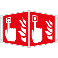 Brandschutzzeichen Winkelschild Brandmelder ISO 7010 Warnschild Schild Verbotsschild Rettungsschild