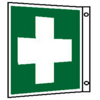 Rettungszeichen Fahnenschild Erste Hilfe ISO 7010 und BGV A8 Warnschild Schild Verbotsschild Rettungsschild