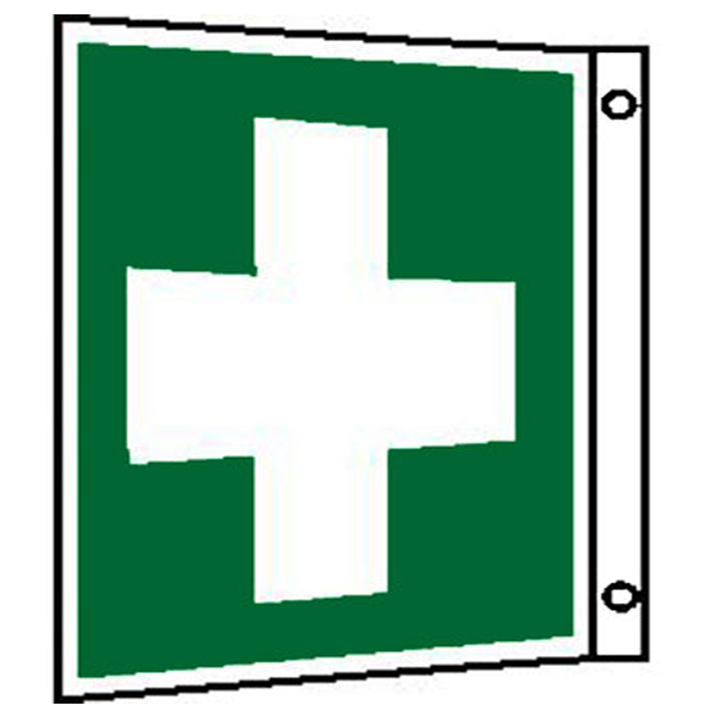 Rettungsschild als Symbol Erste Hilfe nach ISO 7010