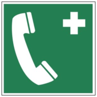 Rettungszeichen Notruftelefon ISO 7010 Warnschild Schild Verbotsschild Rettungsschild