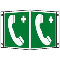 Rettungszeichen Winkelschild Notruftelefon ISO 7010 Warnschild Schild Verbotsschild Rettungsschild