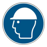 Gebotszeichen Schutzhelm (Kopfschutz) benutzen ISO 7010 - Kunststoff, 200 mm Warnschild Schild Verbotsschild Rettungsschild