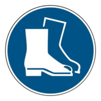 Gebotszeichen Fußschutz Schutzschuhe benutzen ISO 7010 - Kunststoff 200 mm Warnschild Schild Verbotsschild Rettungsschild